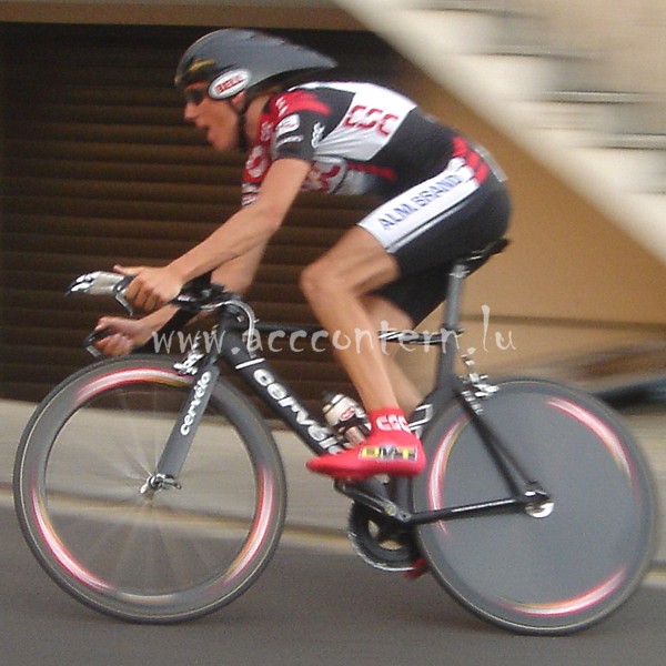 Andy Schleck während des Zeitfahrens der Nationalen Meisterschaften 2005